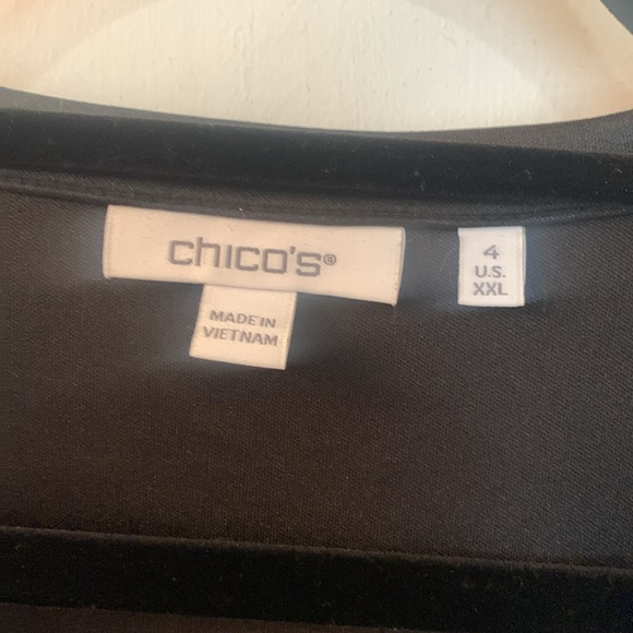 EUC XXL Chico’s Black blouse (leather look) - Picture 6 of 7